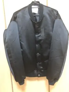【美品】STUDIOUS ステュディオス サテン ブルゾン MA-1 黒