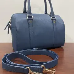 美品 アニエスベー レザー 2way ショルダーバッグ ボストンバッグ ブルー