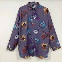 RFAUSNTIY アニマル柄 長袖シャツ 紫色