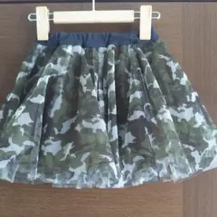 ★迷彩柄レーススカート100～110㌢