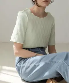 BAB tシャツ 前後2WAYオーガンジーしわトップス レディース