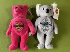 ハードロックカフェ　記念ぬいぐるみ　名古屋店ベア、上野店コアラ　2個セット