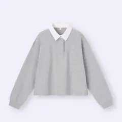 GU ラガーシャツ(長袖) グレー　Mサイズ