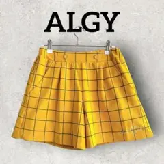 ALGY キッズ チェック柄ハーフパンツ 半ズボン (M160) イエロー