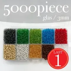 WSE【ビーズセット】ガラスシード クリア 3mm 5000個セット 大量