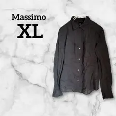 Massimo 【XL】 ブラック 長袖シャツ ブラウス マッシモ 薄手
