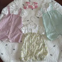 子供用フリル付きボディスーツ3点セット+ホットビスケット靴下