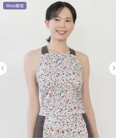 【新品】スカーラ スポットペイントホルターネックブラ Mサイズ マルチミックス