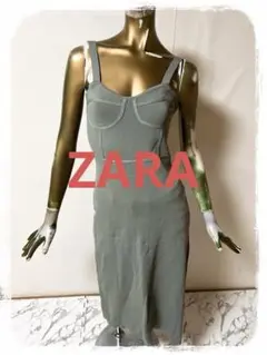 ☘️T17222☘️ZARA コルセットデザイン ロングワンピース M
