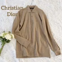 ☆Christian Dior☆ニット ロゴ刺繍 ベージュ サイズL