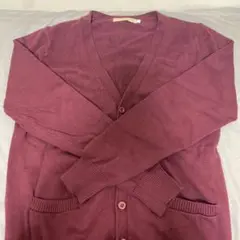 CAMPURE ワインレッド Vネックカーディガン