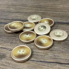 べっ甲風デザイン 4穴ボタン 10個セット