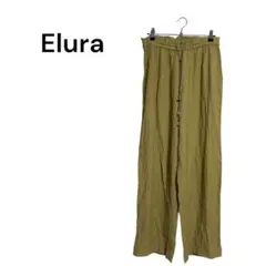 【美品】Elura ガウチョパンツ オリーブグリーン F 涼感ワイドパンツ