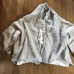 リネン　羽織り　ハンドメイド