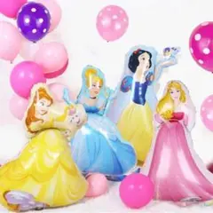プリンセスバルーン　4点セット　オーロラ姫　シンデレラ ベル　白雪姫　人魚姫
