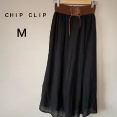 黒 フレアパンツ編み上げウエスト