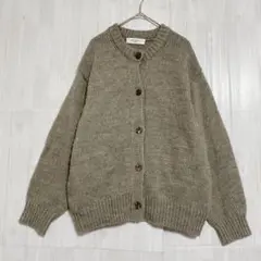 セルフサービス　クルーネックニットカーディガン　厚手　M