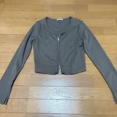 GU カットソー ダブルジッパー 丈短