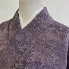 【春】15065t 着物 小紋雲に風景文様