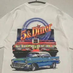 90s Hanes ヘインズ 5 & Diner '96 プリント Tシャツ