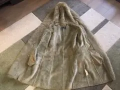 ARMANIJEANS フェイクファームートンフード付コート