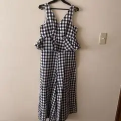 本日終了　最終値下げ　チェックサロペットパンツ