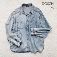 【 DOSCH ドスチ 】 長袖シャツ デニムシャツ風 漂白加工シャツ M