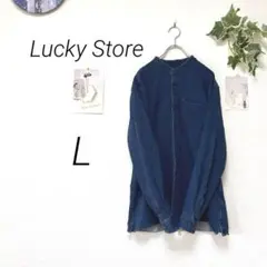 9543-1 ラッキーストア Lucky Store デニムシャツ L 無地