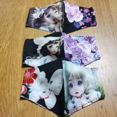 ★送料込★ドール可愛い女の子絵柄マスク大人サイズ用　3枚セット★ ③