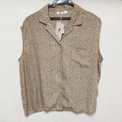 Jumelle ジュメロ　花柄 ノースリーブシャツ　ブラウン　茶色　Mサイズ