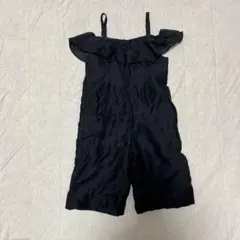 美品　プティマイン 90cm 黒　サロペット　オールインワン　ブラック　女の子