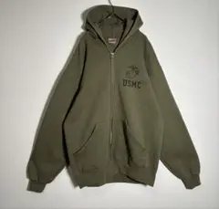 SOFEE USMC プリントロゴ　裏起毛　ジップアップパーカー