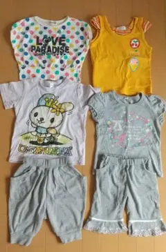 夏物６点まとめ売り　処分　９５－１００　夏物６枚　トップス４枚とパンツ２枚