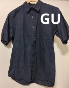GU ネイビー 半袖シャツ M