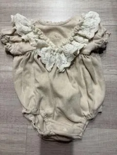 Cottoli フリル付きロンパース 80cm ピンクべージュ