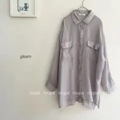 gleam シアーロングシャツ　スモーキーパープル1003