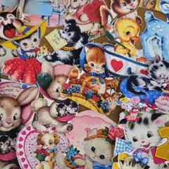 レトロアニマルセット　コラージュ素材　ダイカット　ジャンクジャーナル　お裾分け