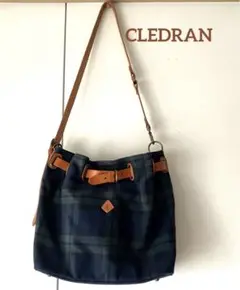 【最終お値下げ☆】CLEDRAN クレドラン タータンチェック 革 バッグ