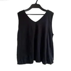 MURUA ムルーア カシュクールタンクトップ V ブラック