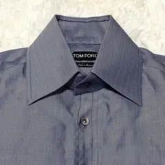 TOMFORD トムフォード　ドレスシャツ　カフスシャツ　ブルー