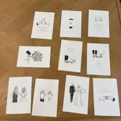 小西製作所　ウェディングイラストポストカード10枚セット