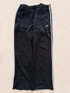 adidas 黒 ジャージパンツ サイドストライプ