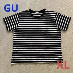 GU ボーダークルーネックT 半袖 XLサイズ