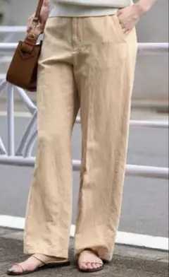 未使用　23SS フレームワーク コットンリネン ストレートパンツ