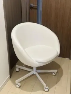 IKEAホワイトラウンドデスクチェア 回転チェア