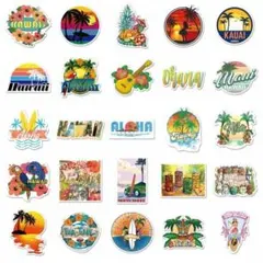 フレークシールステッカーカラフル海ハワイ海外旅行写真お土産デコサーフィンフラヤシ
