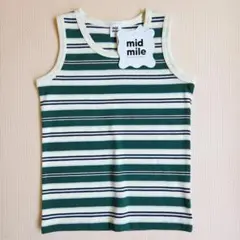 新品タグ付★mid mile★マルチボーダータンク グリーン むくぞ～君コラボ