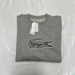 ラコステメンズトレーナータグ付、未使用　刺繍ロゴ　L グレー長袖