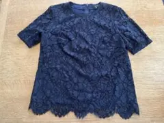 DAKS ネイビー レース 半袖トップス 36