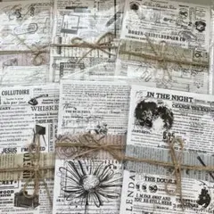 【102】ステッカー 6種 和紙 海外 シール シート コラージュ まとめ売り